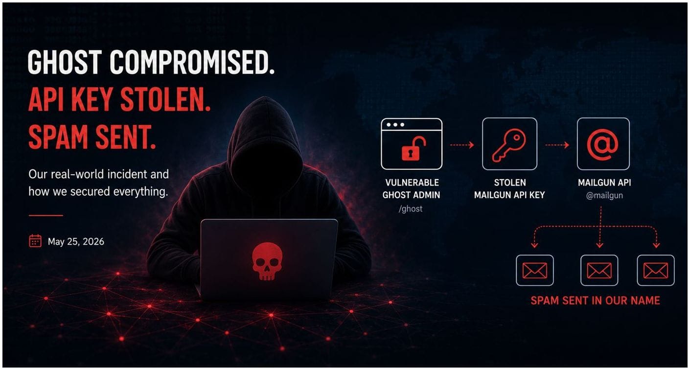 How a Ghost CMS Vulnerability Led to Mailgun API Abuse — and How We Recovered Using Docker and Cloudflare Tunnel