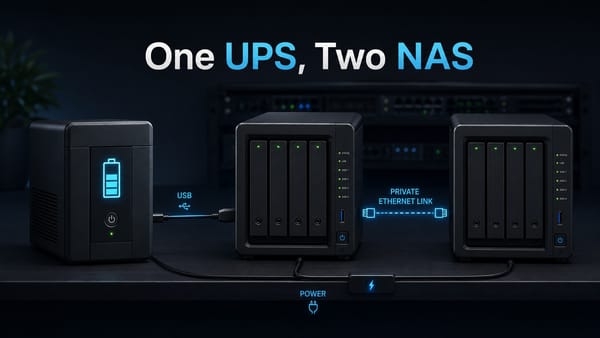 Using One UPS to Protect Two Synology NAS Units in a Home Lab